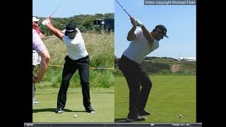 Jon Rahm golf swing  Long Iron faceon amp downtheline July 2017 [upl. by Amethyst]