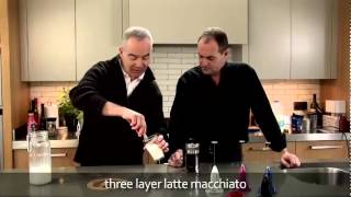 aerolatte  milk frother makes three layer caffè latte macchiato [upl. by Nyltyak]