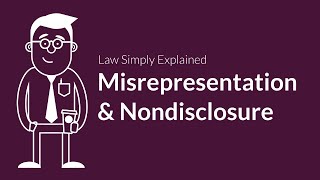 Misrepresentation and Nondisclosure  Contracts  Defenses amp Excuses [upl. by Namor]