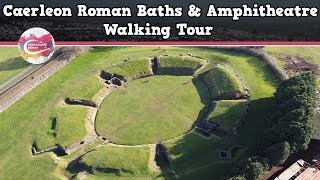 CAERLEON ROMAN BATHS amp AMPHITHEATRE WALES  Walking Tour  Pinned on Places [upl. by Rocca494]