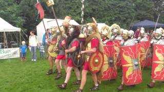 Roman Reenactment at the Amphitheatre in Caerleon Marching In [upl. by Aramit]